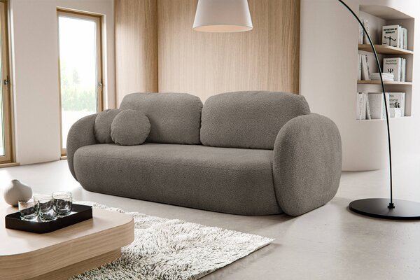 Masseno Sofa AMICO z funkcją spania i pojemnikiem na pościel, Rozkładana sofa - Beżowy, ABRIAMO 1