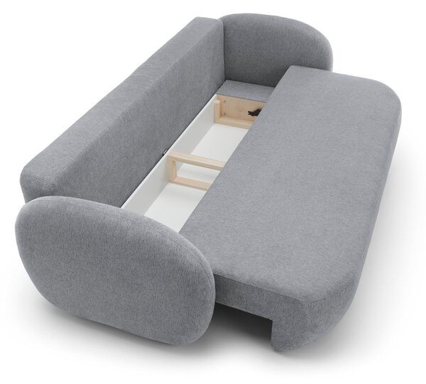 Masseno Sofa AMICO z funkcją spania i pojemnikiem na pościel, Rozkładana sofa - Szary, ARAGON 93