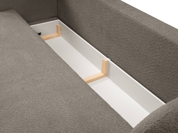 Masseno Sofa AMICO z funkcją spania i pojemnikiem na pościel, Rozkładana sofa - Beżowy, ABRIAMO 1
