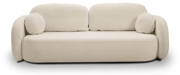 Masseno Sofa AMICO z funkcją spania i pojemnikiem na pościel, Rozkładana sofa - Ecru, SICURO 55