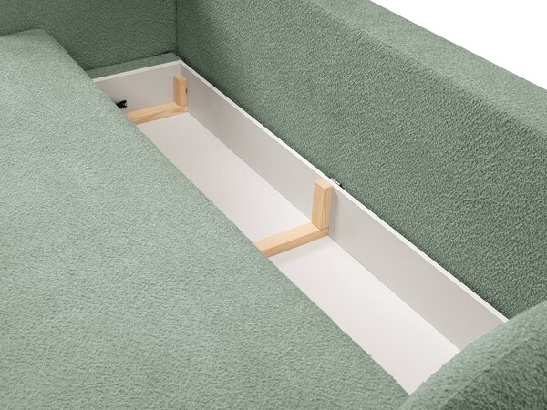 Masseno Sofa AMICO z funkcją spania i pojemnikiem na pościel, Rozkładana sofa - Zielony, ABRIAMO 10