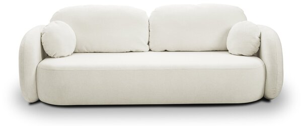 Masseno Sofa AMICO z funkcją spania i pojemnikiem na pościel, Rozkładana sofa - Kremowy, SICURO 60