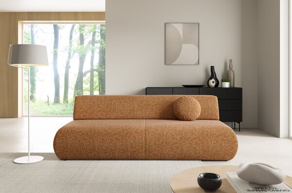 Masseno Sofa DELTA z funkcją spania i pojemnikiem na pościel, Rozkładana sofa - Ceglasty, PUENTE 52