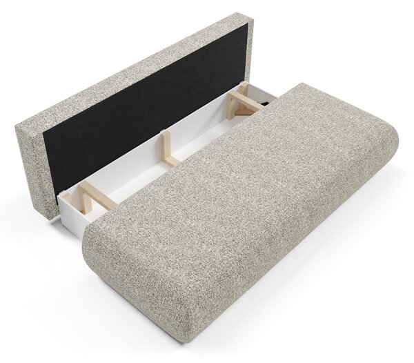 Masseno Sofa DELTA z funkcją spania i pojemnikiem na pościel, Rozkładana sofa - Jasnoszary, PUENTE 11