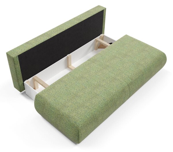 Masseno Sofa DELTA z funkcją spania i pojemnikiem na pościel, Rozkładana sofa - Zielony, PUENTE 34