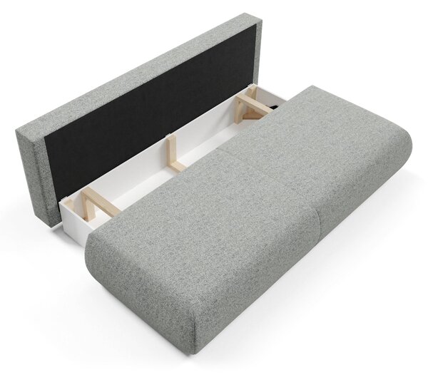 Masseno Sofa DELTA z funkcją spania i pojemnikiem na pościel, Rozkładana sofa - Szary, PUENTE 92