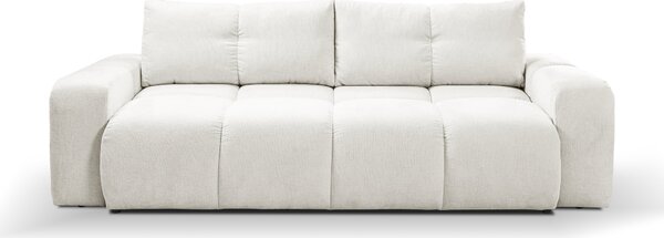 Masseno Sofa DUCA z funkcją spania i pojemnikiem na pościel, Rozkładana sofa - Kremowy, PERFECT HARMONY 01