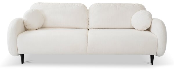 Masseno Sofa AGIO z funkcją spania i pojemnikiem na pościel, Rozkładana sofa - Kremowy, RUN AGAIN 01