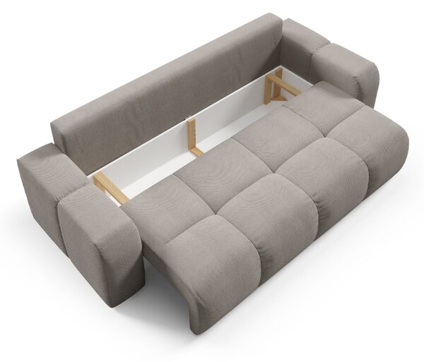 Masseno Sofa DUCA z funkcją spania i pojemnikiem na pościel, Rozkładana sofa - Szary, CURIO 83
