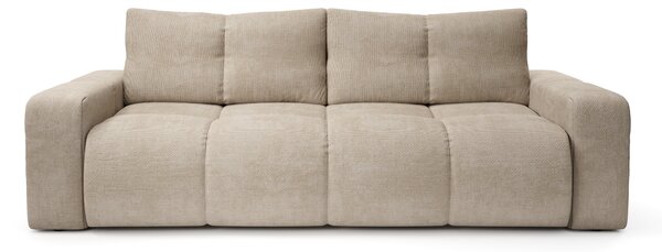 Masseno Sofa DUCA z funkcją spania i pojemnikiem na pościel, Rozkładana sofa - Beżowy, FLOW 02