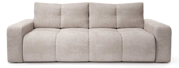 Masseno Sofa DUCA z funkcją spania i pojemnikiem na pościel, Rozkładana sofa - Beżowy, FLOW 03