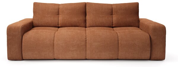 Masseno Sofa DUCA z funkcją spania i pojemnikiem na pościel, Rozkładana sofa - Ceglasty, FLOW 09