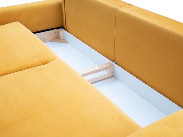 Masseno Sofa FILO z funkcją spania i pojemnikiem na pościel, Rozkładana sofa - Pomarańczowy, SALVADOR 10