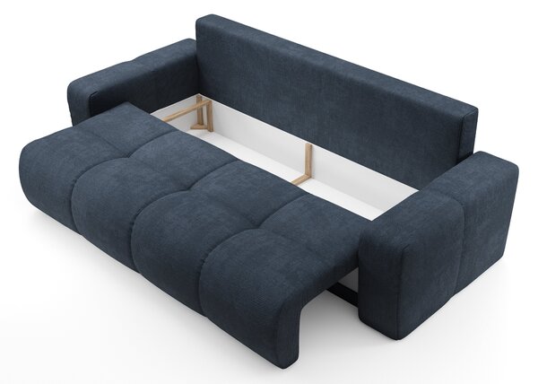 Masseno Sofa DUCA z funkcją spania i pojemnikiem na pościel, Rozkładana sofa - Granatowy, FLOW 22