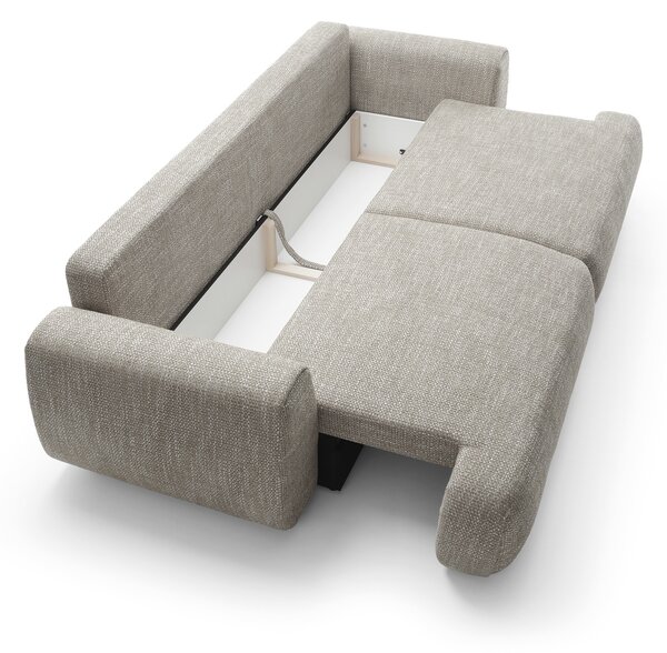 Masseno Sofa ZEST z funkcją spania i pojemnikiem na pościel, Rozkładana sofa - Szary, SILENCIO 19