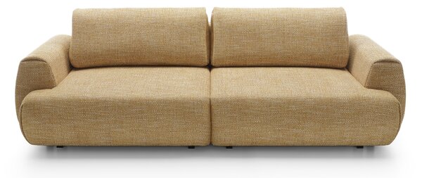 Masseno Sofa ZEST z funkcją spania i pojemnikiem na pościel, Rozkładana sofa - Żółty, SILENCIO 53