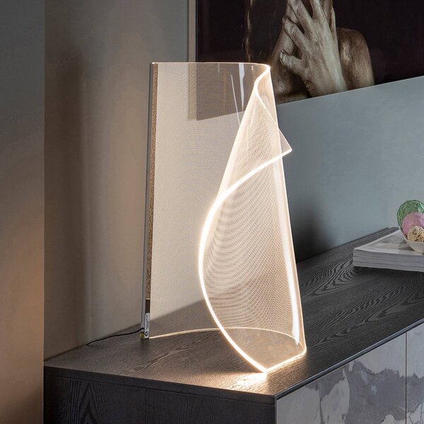 Schuller Valencia Lampa stołowa design Velos, możliwość ściemniania, przezroczysty / transparentny, salon / jadalnia, tworzywo sztuczne, design