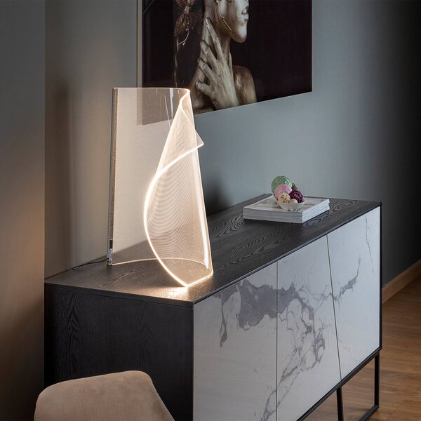 Schuller Valencia Lampa stołowa design Velos, możliwość ściemniania, przezroczysty / transparentny, salon / jadalnia, tworzywo sztuczne, design