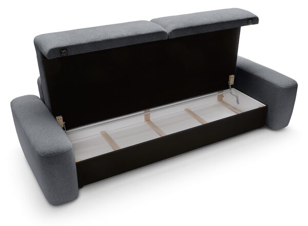Masseno Sofa VEO z funkcją spania i pojemnikiem na pościel, Rozkładana sofa - Niebieski, RAVEN 18