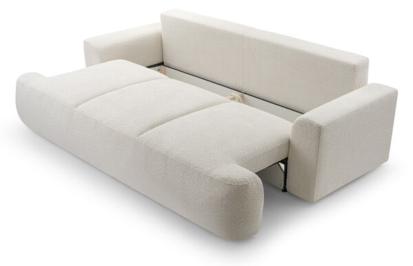 Masseno Sofa FILO z funkcją spania i pojemnikiem na pościel, Rozkładana sofa - Beżowy, CORAL 65