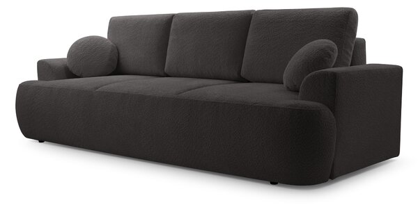 Masseno Sofa FILO z funkcją spania i pojemnikiem na pościel, Rozkładana sofa - Czarny, CORAL 60