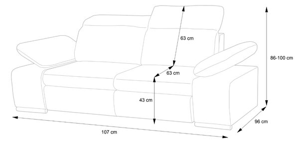 Masseno Sofa TRENTO Nowoczesna sofa - Szary, PUENTE 11