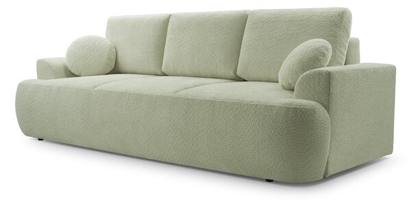Masseno Sofa FILO z funkcją spania i pojemnikiem na pościel, Rozkładana sofa - Zielony, CORAL 55