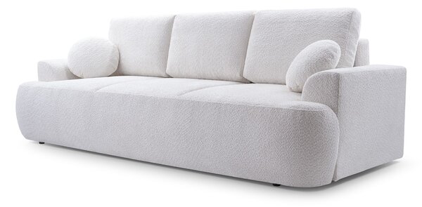 Masseno Sofa FILO z funkcją spania i pojemnikiem na pościel, Rozkładana sofa - Biały, CORAL 70