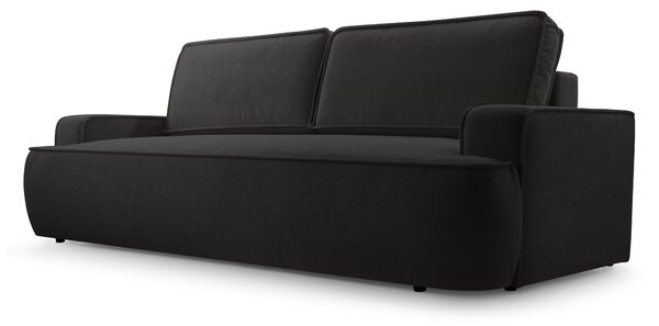 Masseno Sofa SOLO z funkcją spania i pojemnikiem na pościel, Rozkładana sofa - Czarny, GERRA 75