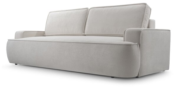 Masseno Sofa SOLO z funkcją spania i pojemnikiem na pościel, Rozkładana sofa - Szary, GERRA 65