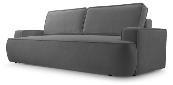 Masseno Sofa SOLO z funkcją spania i pojemnikiem na pościel, Rozkładana sofa - Szary, GERRA 70