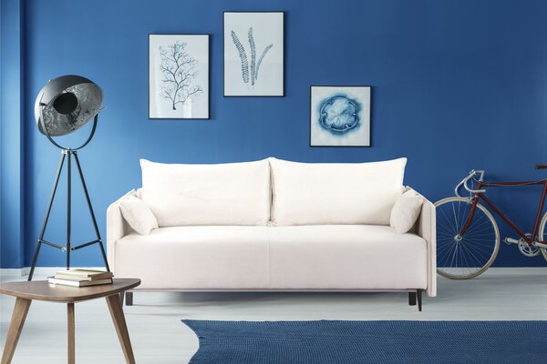 Masseno Sofa ARNO z funkcją spania i pojemnikiem na pościel, Rozkładana sofa - Beżowy, SORRISO 6