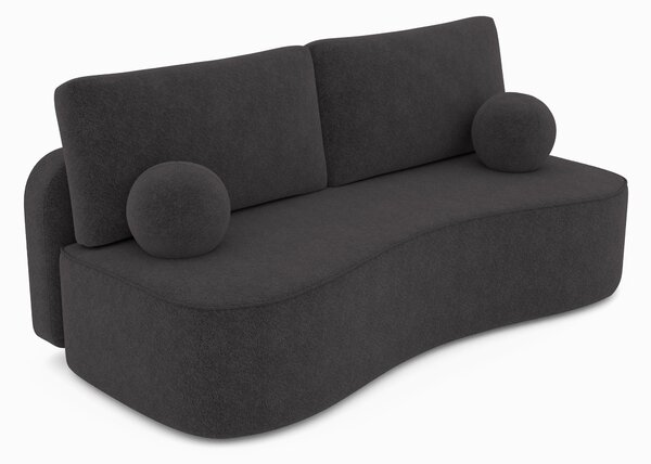 Masseno Sofa ROTONDO z funkcją spania i pojemnikiem na pościel, Rozkładana sofa - Grafitowy, ANTHOLOGY 18