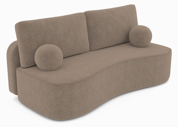 Masseno Sofa ROTONDO z funkcją spania i pojemnikiem na pościel, Rozkładana sofa - Beżowy, ANTHOLOGY 4