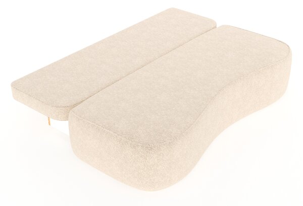 Masseno Sofa ROTONDO z funkcją spania i pojemnikiem na pościel, Rozkładana sofa - Kremowy, ANTHOLOGY 1