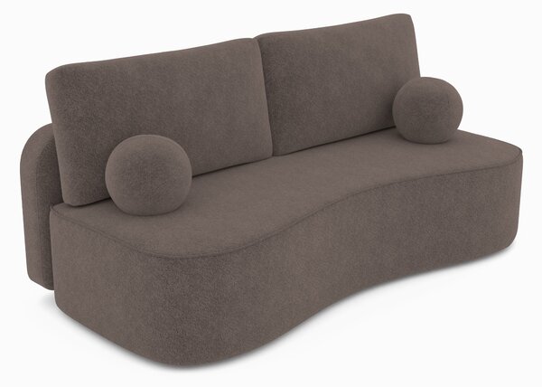 Masseno Sofa ROTONDO z funkcją spania i pojemnikiem na pościel, Rozkładana sofa - Brązowy, ANTHOLOGY 6