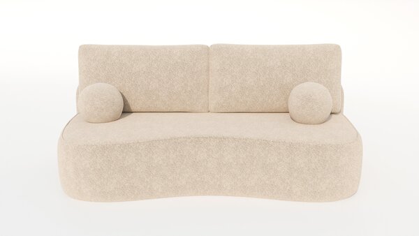 Masseno Sofa ROTONDO z funkcją spania i pojemnikiem na pościel, Rozkładana sofa - Kremowy, ANTHOLOGY 1