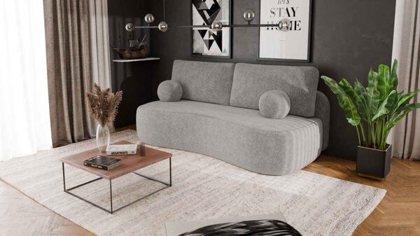 Masseno Sofa ROTONDO z funkcją spania i pojemnikiem na pościel, Rozkładana sofa - Szary, ANTHOLOGY 15