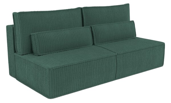 Masseno Sofa LINO z funkcją spania i pojemnikiem na pościel, Rozkładana sofa - Zielony, TILIA 39