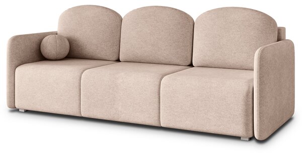 Masseno Sofa SUVI III z funkcją spania i pojemnikiem na pościel, Rozkładana sofa - Beżowy, NEVE 04
