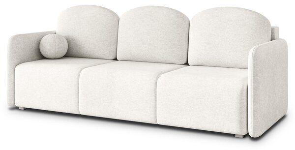 Masseno Sofa SUVI III z funkcją spania i pojemnikiem na pościel, Rozkładana sofa - Kremowy, NEVE 02
