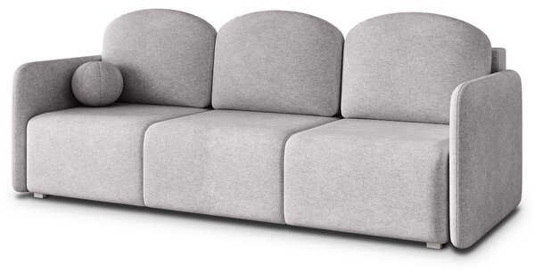 Masseno Sofa SUVI III z funkcją spania i pojemnikiem na pościel, Rozkładana sofa - Jasnoszary, NEVE 83