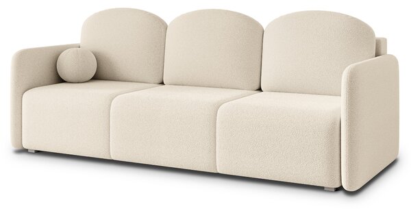 Masseno Sofa SUVI III z funkcją spania i pojemnikiem na pościel, Rozkładana sofa - Kremowy, QUELLE 02
