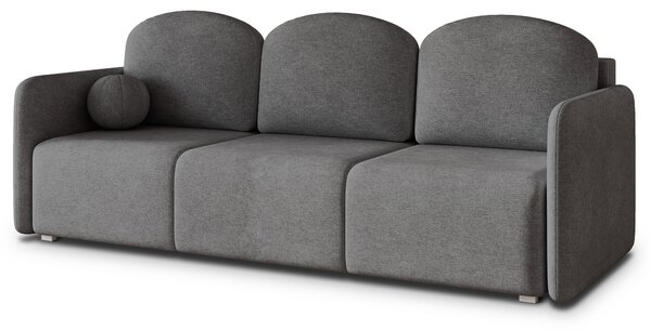 Masseno Sofa SUVI III z funkcją spania i pojemnikiem na pościel, Rozkładana sofa - Szary, NEVE 90