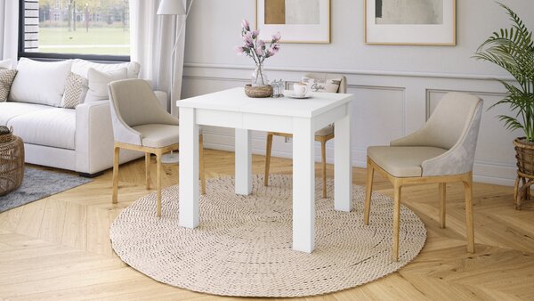 FONTE Biały Mat - KLASYCZNY STÓŁ KUCHENNY/DO SALONU ROZKŁADANY DO 130 lub 155 cm!
