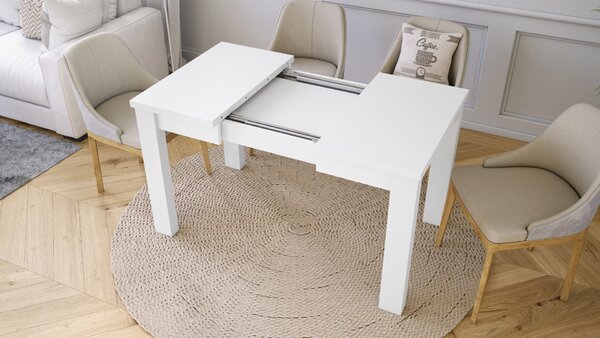 FONTE Biały Mat - KLASYCZNY STÓŁ KUCHENNY/DO SALONU ROZKŁADANY DO 130 lub 155 cm!