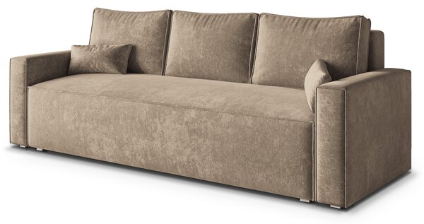 Masseno Sofa MENI z funkcją spania i pojemnikiem na pościel, Rozkładana sofa - Beżowy, LUMO 30