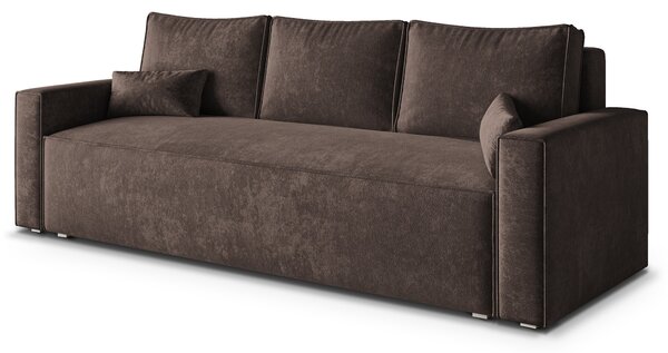 Masseno Sofa MENI z funkcją spania i pojemnikiem na pościel, Rozkładana sofa - Brązowy, LUMO 40