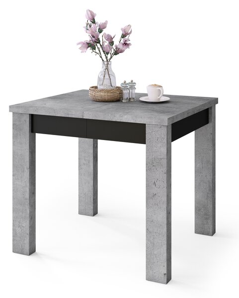 FONTE Beton Millenium / Czarny Mat - KLASYCZNY STÓŁ KUCHENNY/DO SALONU ROZKŁADANY DO 130 lub 155 cm!