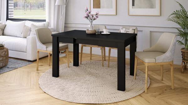 FONTE Czarny Mat - KLASYCZNY STÓŁ KUCHENNY/DO SALONU ROZKŁADANY DO 130 lub 155 cm!